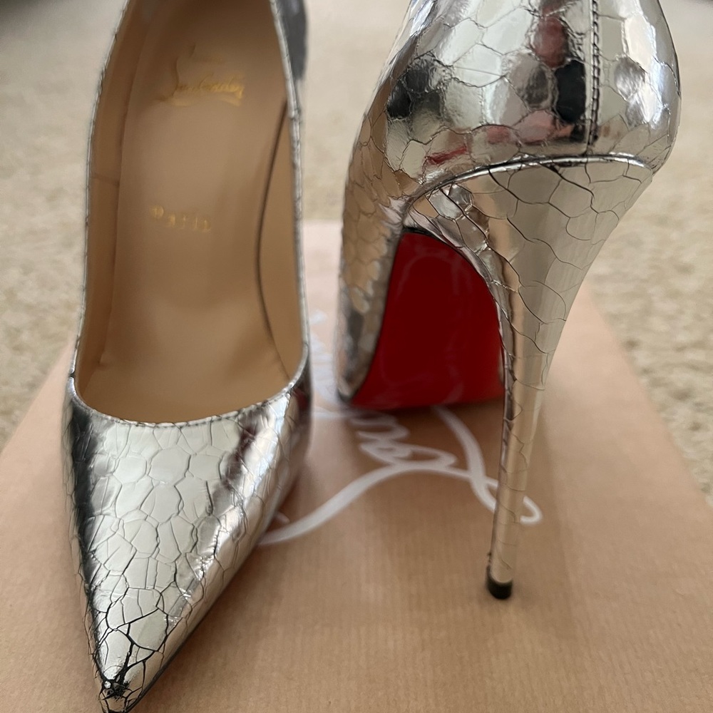 Christian Louboutin silver So Kate heels!